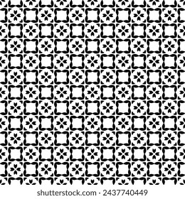 Black and white seamless abstract pattern. Background and backdrop. Grayscale ornamental design. Mosaic ornaments. Vector graphic illustration. EPS10.