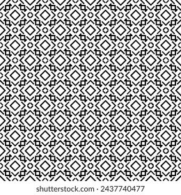 Black and white seamless abstract pattern. Background and backdrop. Grayscale ornamental design. Mosaic ornaments. Vector graphic illustration. EPS10.