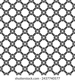 Black and white seamless abstract pattern. Background and backdrop. Grayscale ornamental design. Mosaic ornaments. Vector graphic illustration. EPS10.
