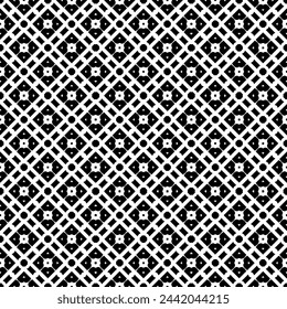 Patrón abstracto sin costuras blanco y negro. Fondo y telón de fondo. Diseño ornamental en escala de grises. Adornos en mosaico. Ilustración gráfica vectorial. EPS10.