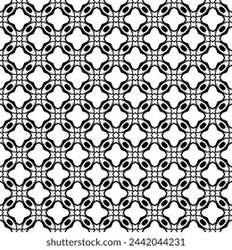Schwarz-Weiß nahtloses abstraktes Muster. Hintergrund und Hintergrund. Graustufen-Zierdesign. Mosaikverzierungen. Vektorgrafik-Darstellung. EPS10.