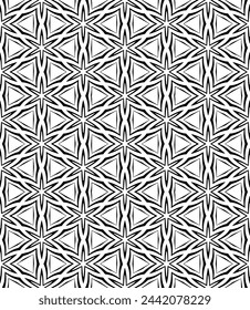 Patrón abstracto sin costuras blanco y negro. Fondo y telón de fondo. Diseño ornamental en escala de grises. Adornos en mosaico. Ilustración gráfica vectorial. EPS10.