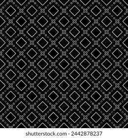 Black and white seamless abstract pattern. Background and backdrop. Grayscale ornamental design. Mosaic ornaments. Vector graphic illustration. EPS10.