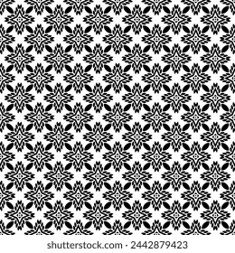 Patrón abstracto sin costuras blanco y negro. Fondo y telón de fondo. Diseño ornamental en escala de grises. Adornos en mosaico. Ilustración gráfica vectorial. EPS10.