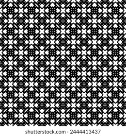 Black and white seamless abstract pattern. Background and backdrop. Grayscale ornamental design. Mosaic ornaments. Vector graphic illustration. EPS10.