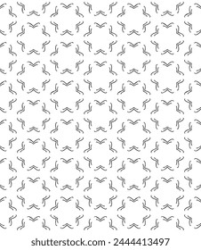 Black and white seamless abstract pattern. Background and backdrop. Grayscale ornamental design. Mosaic ornaments. Vector graphic illustration. EPS10.