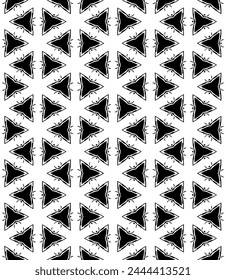 Black and white seamless abstract pattern. Background and backdrop. Grayscale ornamental design. Mosaic ornaments. Vector graphic illustration. EPS10.
