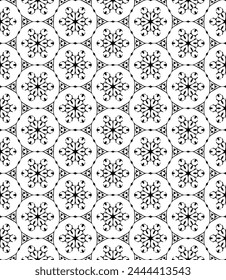 Patrón abstracto sin costuras blanco y negro. Fondo y telón de fondo. Diseño ornamental en escala de grises. Adornos en mosaico. Ilustración gráfica Vector. EPS10.