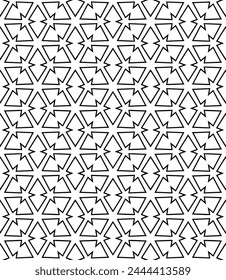 Black and white seamless abstract pattern. Background and backdrop. Grayscale ornamental design. Mosaic ornaments. Vector graphic illustration. EPS10.