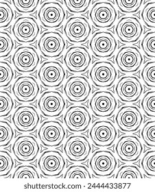 Black and white seamless abstract pattern. Background and backdrop. Grayscale ornamental design. Mosaic ornaments. Vector graphic illustration. EPS10.
