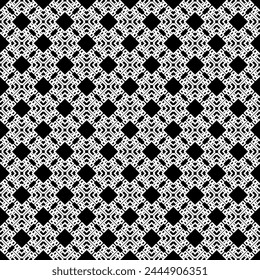 Black and white seamless abstract pattern. Background and backdrop. Grayscale ornamental design. Mosaic ornaments. Vector graphic illustration. EPS10.