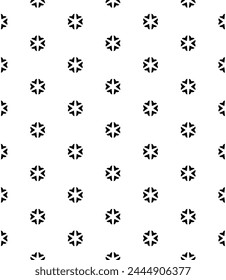 Black and white seamless abstract pattern. Background and backdrop. Grayscale ornamental design. Mosaic ornaments. Vector graphic illustration. EPS10.