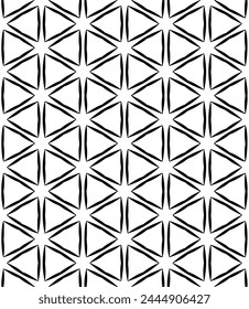 Black and white seamless abstract pattern. Background and backdrop. Grayscale ornamental design. Mosaic ornaments. Vector graphic illustration. EPS10.