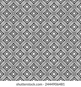 Patrón abstracto sin costuras blanco y negro. Fondo y telón de fondo. Diseño ornamental en escala de grises. Adornos en mosaico. Ilustración gráfica Vector. EPS10.