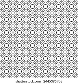 Black and white seamless abstract pattern. Background and backdrop. Grayscale ornamental design. Mosaic ornaments. Vector graphic illustration. EPS10.