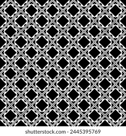 Patrón abstracto sin costuras blanco y negro. Fondo y telón de fondo. Diseño ornamental en escala de grises. Adornos en mosaico. Ilustración gráfica Vector. EPS10.
