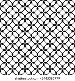 Black and white seamless abstract pattern. Background and backdrop. Grayscale ornamental design. Mosaic ornaments. Vector graphic illustration. EPS10.