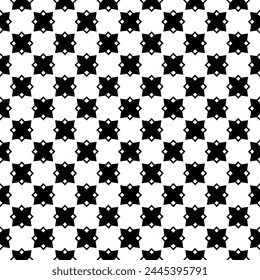 Black and white seamless abstract pattern. Background and backdrop. Grayscale ornamental design. Mosaic ornaments. Vector graphic illustration. EPS10.