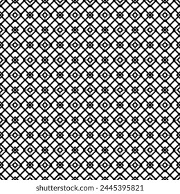 Black and white seamless abstract pattern. Background and backdrop. Grayscale ornamental design. Mosaic ornaments. Vector graphic illustration. EPS10.