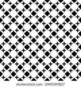 Patrón abstracto sin costuras blanco y negro. Fondo y telón de fondo. Diseño ornamental en escala de grises. Adornos en mosaico. Ilustración gráfica Vector. EPS10.