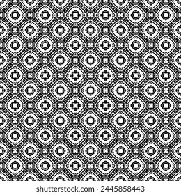 Black and white seamless abstract pattern. Background and backdrop. Grayscale ornamental design. Mosaic ornaments. Vector graphic illustration. EPS10.