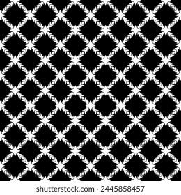 Patrón abstracto sin costuras blanco y negro. Fondo y telón de fondo. Diseño ornamental en escala de grises. Adornos en mosaico. Ilustración gráfica Vector. EPS10.