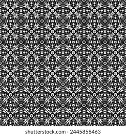 Black and white seamless abstract pattern. Background and backdrop. Grayscale ornamental design. Mosaic ornaments. Vector graphic illustration. EPS10.