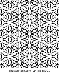 Schwarz-Weiß nahtloses abstraktes Muster. Hintergrund und Hintergrund. Graustufen-Zierdesign. Mosaikverzierungen. Grafik-Illustration der Vektorgrafik. EPS10.