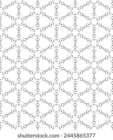 Black and white seamless abstract pattern. Background and backdrop. Grayscale ornamental design. Mosaic ornaments. Vector graphic illustration. EPS10.