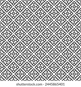 Black and white seamless abstract pattern. Background and backdrop. Grayscale ornamental design. Mosaic ornaments. Vector graphic illustration. EPS10.