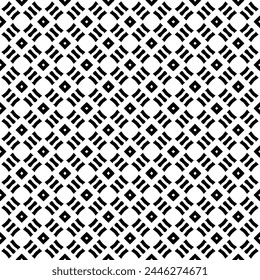 Patrón abstracto sin costuras blanco y negro. Fondo y telón de fondo. Diseño ornamental en escala de grises. Adornos en mosaico. Ilustración gráfica Vector. EPS10.