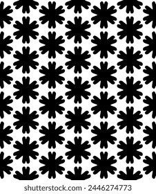 Patrón abstracto sin costuras blanco y negro. Fondo y telón de fondo. Diseño ornamental en escala de grises. Adornos en mosaico. Ilustración gráfica Vector. EPS10.