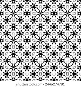 Patrón abstracto sin costuras blanco y negro. Fondo y telón de fondo. Diseño ornamental en escala de grises. Adornos en mosaico. Ilustración gráfica Vector. EPS10.