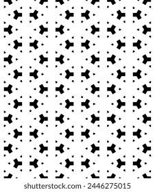 Patrón abstracto sin costuras blanco y negro. Fondo y telón de fondo. Diseño ornamental en escala de grises. Adornos en mosaico. Ilustración gráfica Vector. EPS10.