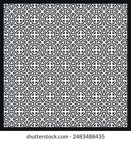 Diseño ornamental de fondo abstracto sin costuras blanco y negro