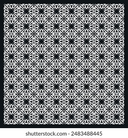 Diseño ornamental de fondo abstracto sin costuras blanco y negro