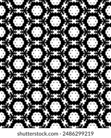 Patrón abstracto sin costuras blanco y negro. Fondo y telón de fondo. Diseño ornamental en escala de grises. Adornos en mosaico. Ilustración gráfica Vector. EPS10.