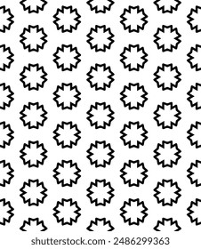 Patrón abstracto sin costuras blanco y negro. Fondo y telón de fondo. Diseño ornamental en escala de grises. Adornos en mosaico. Ilustración gráfica Vector. EPS10.
