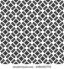 Black and white seamless abstract pattern. Background and backdrop. Grayscale ornamental design. Mosaic ornaments. Vector graphic illustration. EPS10.