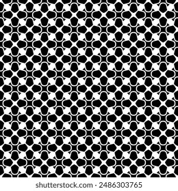 Black and white seamless abstract pattern. Background and backdrop. Grayscale ornamental design. Mosaic ornaments. Vector graphic illustration. EPS10.