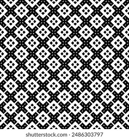 Black and white seamless abstract pattern. Background and backdrop. Grayscale ornamental design. Mosaic ornaments. Vector graphic illustration. EPS10.