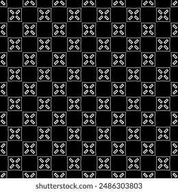 Black and white seamless abstract pattern. Background and backdrop. Grayscale ornamental design. Mosaic ornaments. Vector graphic illustration. EPS10.