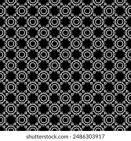 Black and white seamless abstract pattern. Background and backdrop. Grayscale ornamental design. Mosaic ornaments. Vector graphic illustration. EPS10.