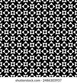 Black and white seamless abstract pattern. Background and backdrop. Grayscale ornamental design. Mosaic ornaments. Vector graphic illustration. EPS10.