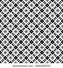 Black and white seamless abstract pattern. Background and backdrop. Grayscale ornamental design. Mosaic ornaments. Vector graphic illustration. EPS10.