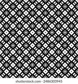 Black and white seamless abstract pattern. Background and backdrop. Grayscale ornamental design. Mosaic ornaments. Vector graphic illustration. EPS10.