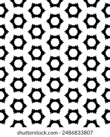 Black and white seamless abstract pattern. Background and backdrop. Grayscale ornamental design. Mosaic ornaments. Vector graphic illustration. EPS10.