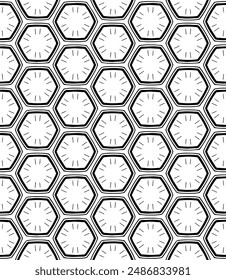 Black and white seamless abstract pattern. Background and backdrop. Grayscale ornamental design. Mosaic ornaments. Vector graphic illustration. EPS10.