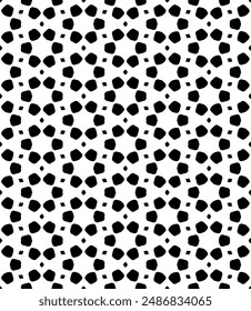 Black and white seamless abstract pattern. Background and backdrop. Grayscale ornamental design. Mosaic ornaments. Vector graphic illustration. EPS10.