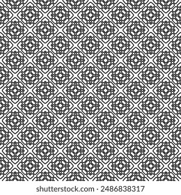 Patrón abstracto sin costuras blanco y negro. Fondo y telón de fondo. Diseño ornamental en escala de grises. Adornos en mosaico. Ilustración gráfica Vector. EPS10.